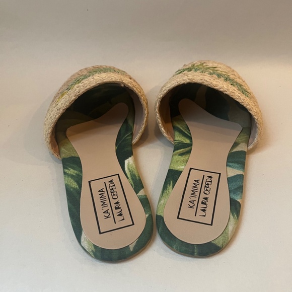 Laura Cepeda Ka'imima Palm Leaves Sraw Tuchin Tradicional Sandals Slip Ons Shoes - Picture 6 of 10
